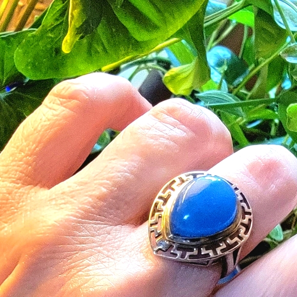🔹️ Sterling Silver Blue Chalcedony Statement Ring - Picture 8 of 10